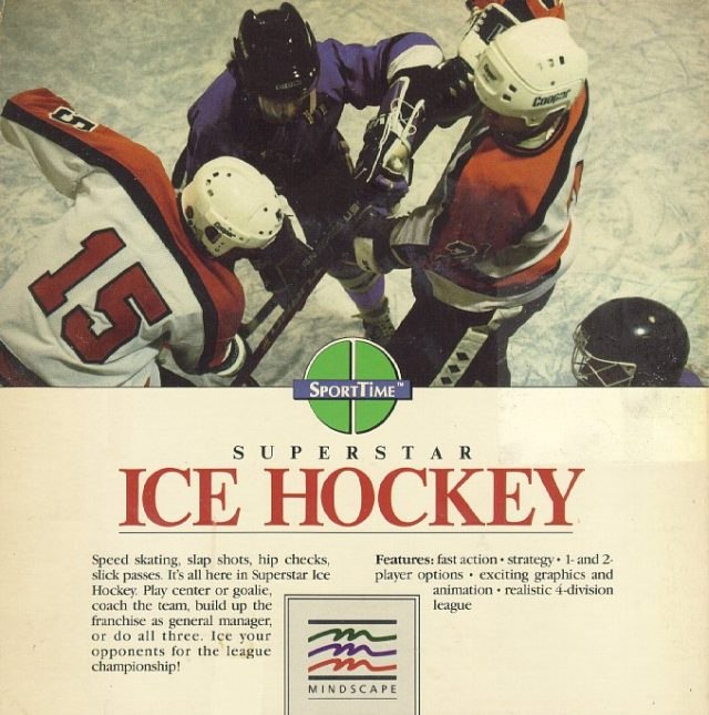 Superstar Ice Hockey box art for Amiga